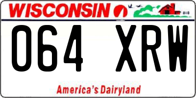 WI license plate 064XRW