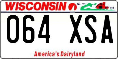 WI license plate 064XSA
