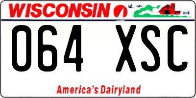 WI license plate 064XSC