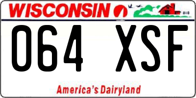 WI license plate 064XSF