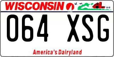 WI license plate 064XSG