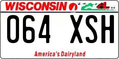 WI license plate 064XSH