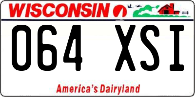 WI license plate 064XSI