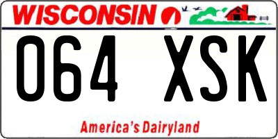 WI license plate 064XSK