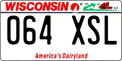 WI license plate 064XSL