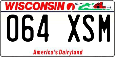 WI license plate 064XSM