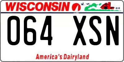 WI license plate 064XSN