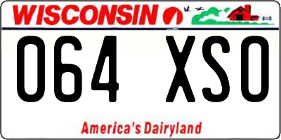 WI license plate 064XSO
