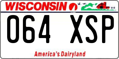 WI license plate 064XSP