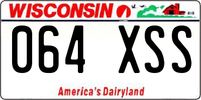 WI license plate 064XSS