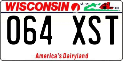 WI license plate 064XST