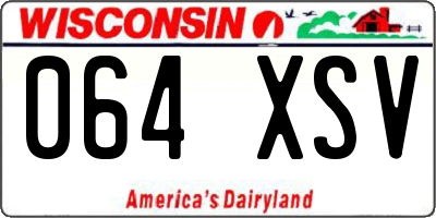WI license plate 064XSV