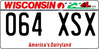 WI license plate 064XSX