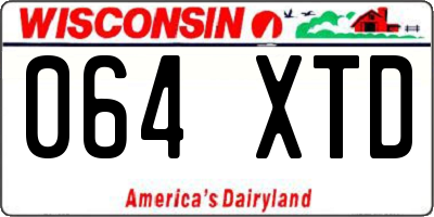 WI license plate 064XTD
