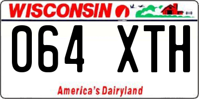 WI license plate 064XTH