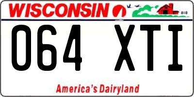 WI license plate 064XTI