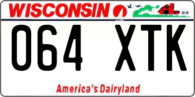 WI license plate 064XTK