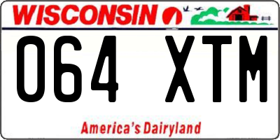 WI license plate 064XTM