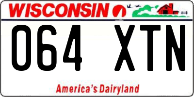WI license plate 064XTN