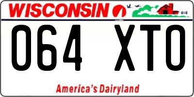 WI license plate 064XTO