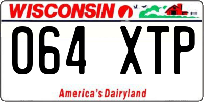 WI license plate 064XTP