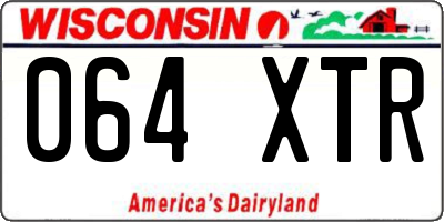 WI license plate 064XTR