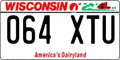 WI license plate 064XTU