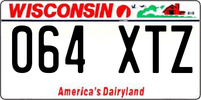 WI license plate 064XTZ