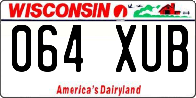 WI license plate 064XUB