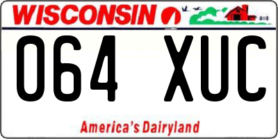 WI license plate 064XUC