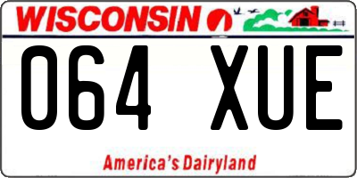 WI license plate 064XUE