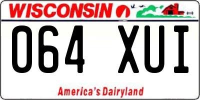 WI license plate 064XUI
