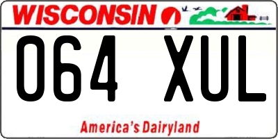 WI license plate 064XUL