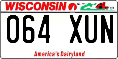 WI license plate 064XUN