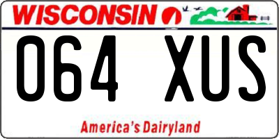 WI license plate 064XUS