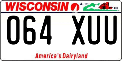 WI license plate 064XUU