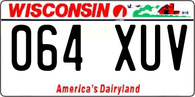 WI license plate 064XUV