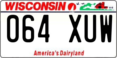 WI license plate 064XUW