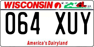 WI license plate 064XUY