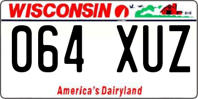 WI license plate 064XUZ