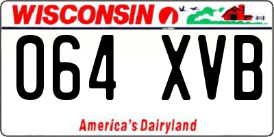 WI license plate 064XVB