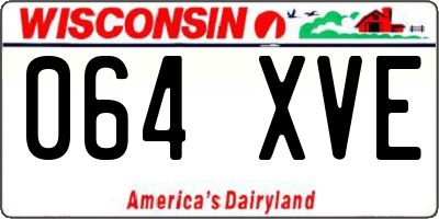 WI license plate 064XVE