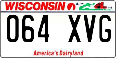 WI license plate 064XVG