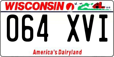 WI license plate 064XVI