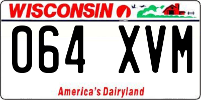 WI license plate 064XVM