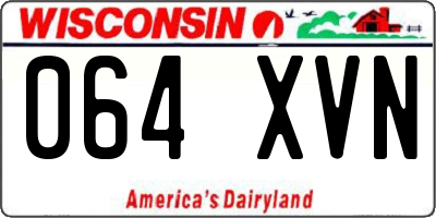 WI license plate 064XVN