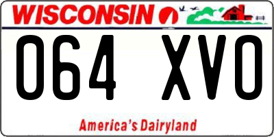 WI license plate 064XVO
