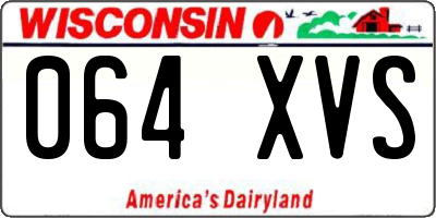 WI license plate 064XVS