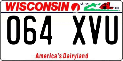 WI license plate 064XVU