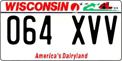 WI license plate 064XVV